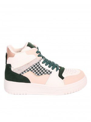 Ежедневни дамски боти в бяло и зелено 2U-22592 white/green