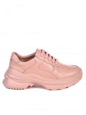 Ежедневни дамски обувки от естествена кожа в розово 3AF-22654 pink