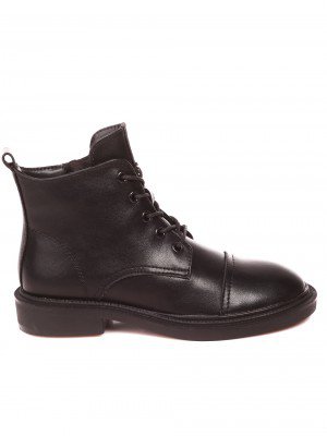 Ежедневни дамски боти от естествена кожа в черно C395-020 BLACK