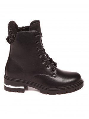 Ежедневни дамски боти с декоративни камъни в черно 2R-22565 black
