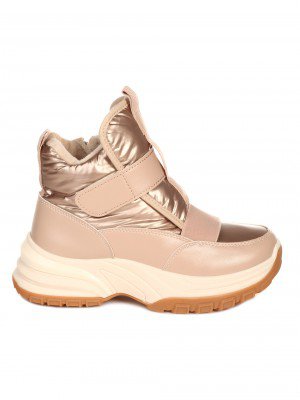 Ежедневни дамски комфортни боти в бежово 2U-22708 beige
