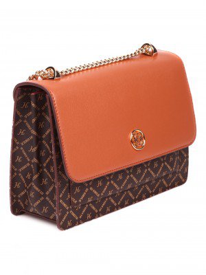 Елегантна малка дамска чанта от естествена кожа P20422 brown/camel
