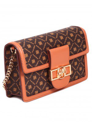 Елегантна дамска чанта в кафяво от естествена кожа HS-JT20801 brown/camel