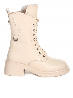 Ежедневни дамски боти от естествена кожа в бежово 1265-N215-4 beige