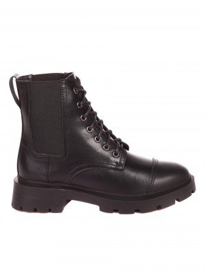 Ежедневни дамски боти от естествена кожа в черно 2AF-22715 black