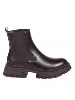 Ежедневни дамски боти от естествена кожа в черно 2AF-22716 black