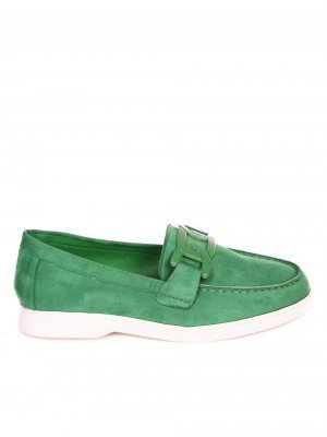 Дамски мокасини в зелено 3M-23112 green
