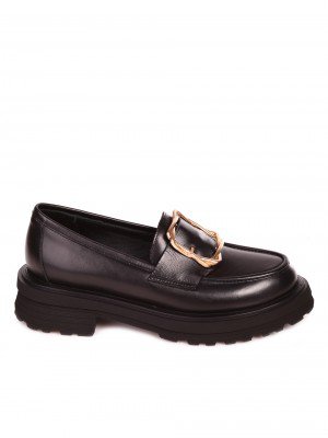 Дамски мокасини от естествена кожа 3AT-23273 black