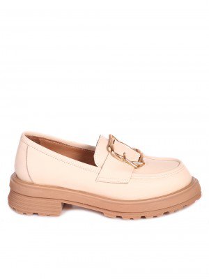 Дамски мокасини от естествена кожа 3AT-23273 beige