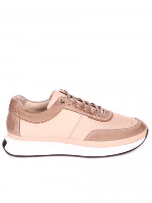 Ежедневни мъжки обувки от велур и естествена кожа 7AT-23303 beige