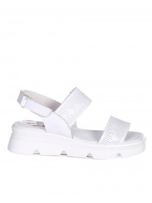Eжедневни дамски сандали на платформа от естествена кожа 4AF-23142 white