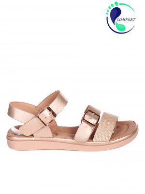 Ежедневни дамски равни сандали в бежово 4H-23116 beige