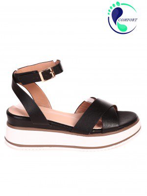 Ежедневни дамски сандали на платформа в черно 4H-23125 black