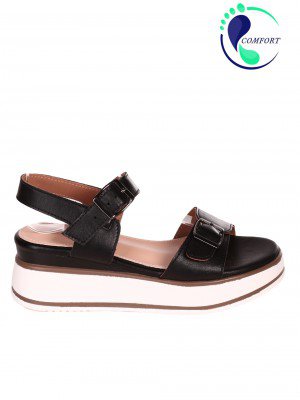 Ежедневни дамски сандали на платформа в черно 4H-23126 black