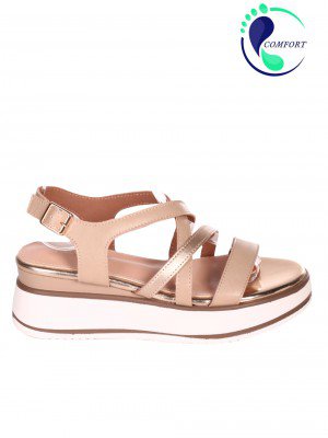 Ежедневни дамски сандали на платформа в бежово  4H-23127 beige