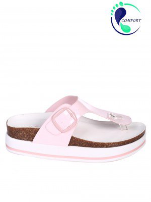 Ежедневни дамски чехли на платформа в розово 5H-23129 pink