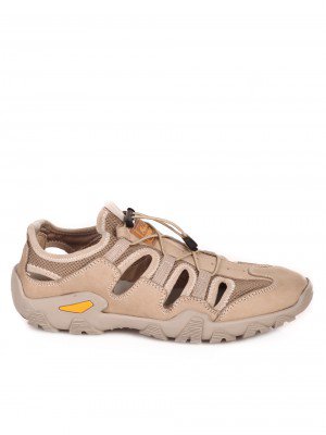 Мъжки сандали от естествена кожа в бежово 15539 E-4 beige