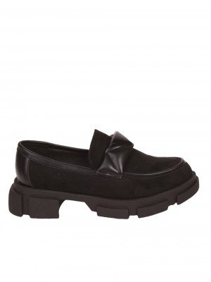 Дамски мокасини в черно  3C-23532 black 
