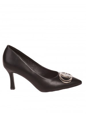 Дамски обувки на ток в черно  3M-23528 black 