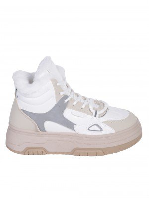Ежедневни дамски боти в бежово 2U-23562 beige