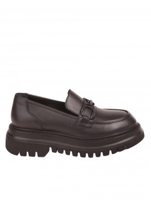 Дамски мокасини от естествена кожа в черно 3AT-23750 black