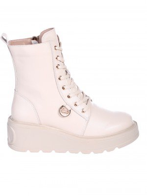 Ежедневни дамски боти от естествена кожа в бежово 2AF-23658 beige