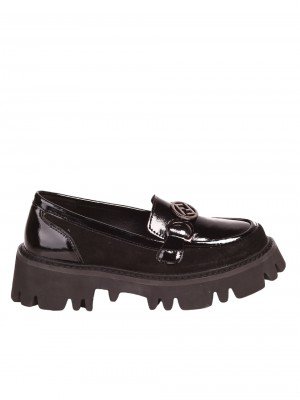Ежедневни дамски мокасини  в черно 3AF-23683 black