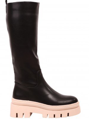 Ежедневни дамски ботуши в черно и бежово 1R-23576 black/beige