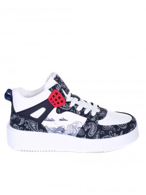 Ежедневни юношески кецове в цвят нави и бяло 14U-23572 white/navy
