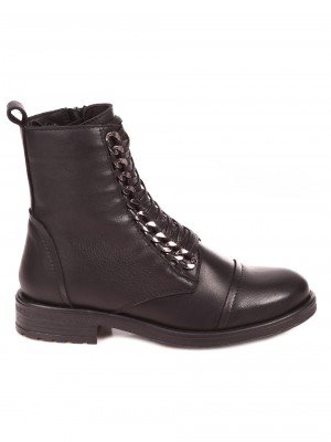 Ежедневни дамски боти от естествена кожа в черно 2AB-23775 black