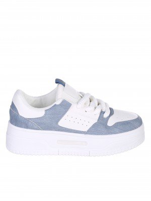 Ежедневни дамски обувки в бял/син цвят 3U-24006 white/blue 