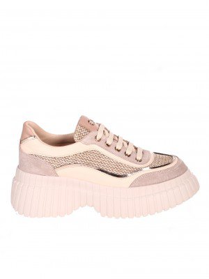 Ежедневни дамски обувки от естествена кожа и велур 3AT-24330 beige