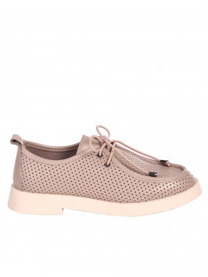Ежедневни дамски обувки от естествена кожа в бежово 3AT-24337 beige