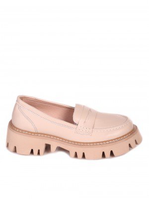 Дамски мокасини от естествена кожа в бежово 3AF-24100 beige
