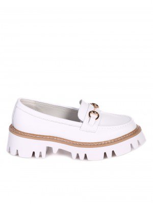 Дамски мокасини от естествена кожа 3AF-24107 white(23179)