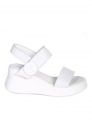 Ежедневни дамски сандали от естествена кожа в бяло 4AF-24147 white(23151)