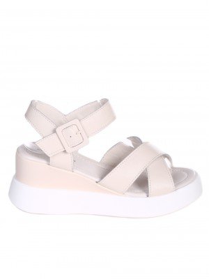 Ежедневни дамски сандали от естествена кожа в бежово 4AF-24148 beige(23152)