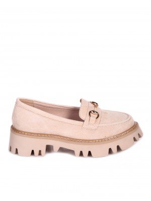 Ежедневни дамски обувки от естествен велур в бежово 3AF-24152 beige (23179)