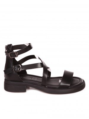 Ежедневни дамски равни сандали в черно 4AF-24176 black/4AF-23202 black
