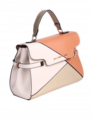 Ежедневна дамска чанта в златист/бежов цвят 9V-24306 lt.grey/gold/l.camel