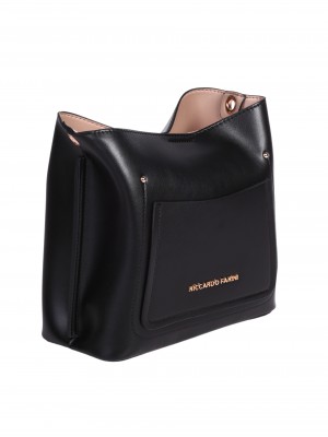 Ежедневна дамска чанта в черен/бежов цвят 9V-24309 black/beige