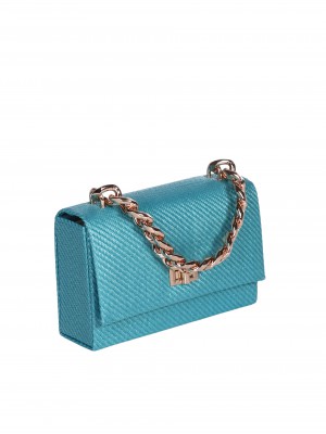 Елегантна дамска чанта тип клъч в цвят тюркоаз 9AG-24255 teal/turquoise