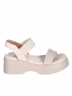 Ежедневни дамски сандали на платформа в бежово 4H-24248 beige