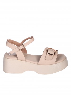 Ежедневни дамски сандли на платформа в бежово 4H-24249 beige