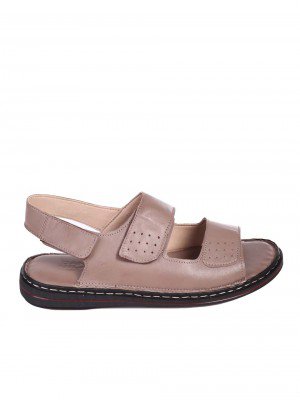 Ежедневни мъжки сандали от естествена кожа в бежово 8AT-24403 beige