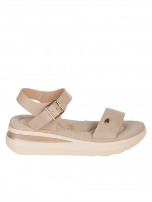 Ежедневни дамски сандали на платформа в бежово 4H-24322 beige