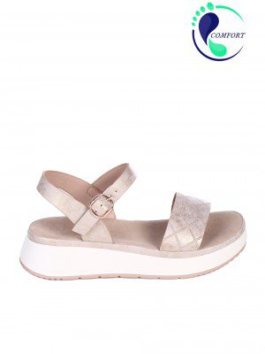 Ежедневни дамски сандали в бежов/златист цвят 4H-25165 beige