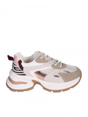 Ежедневни дамски обувки, тип кец, в бежово 3U-25203 beige