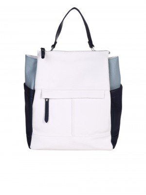 Ежедневна дамска раница в бял/син цвят 9Q-25298 white/blue (24282)