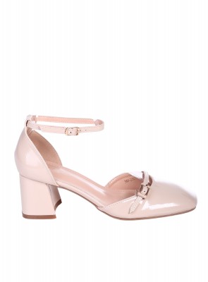 Елегантни дамски обувки, на дебел ток, в бежово 3M-25075 beige